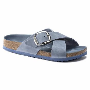 Sandále Birkenstock Siena Big Prackou Oiled Kozene Damske Modre | SK 193WNB